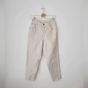 Beige High-Waisted Pants